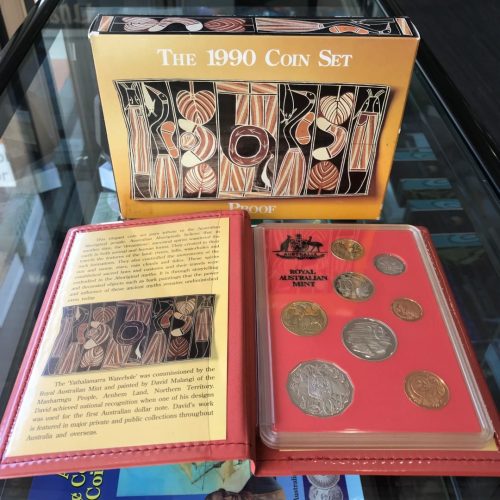 1990 Australian RAM Eight Coin Proof Set Case & Certificate