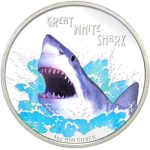 2007 Tuvalu Deadly & Dangerous Great White Shark Silver Proof Coin