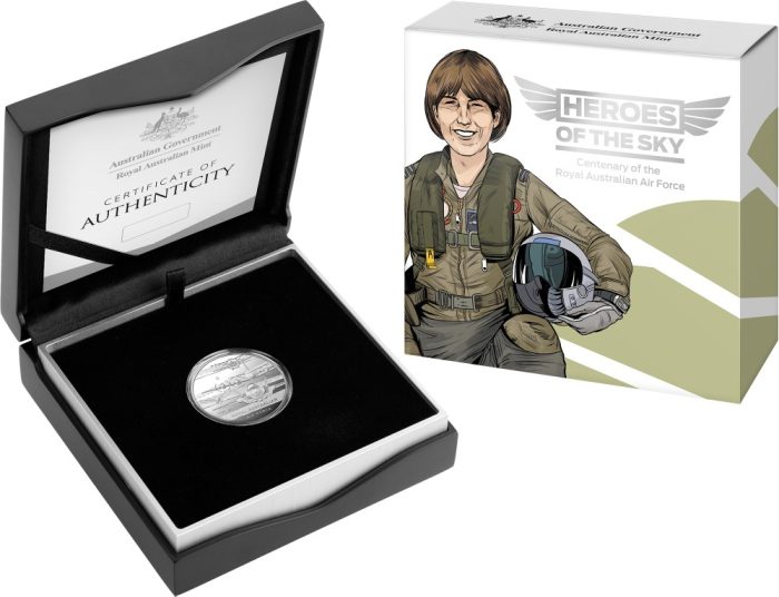 2021-$1-'C'-Mintmark-Heroes-of-the-Sky-Fine-Silver-Proof-Coin_Packaging 2021 Australia RAM $1 'C' Mintmark Silver Proof Coin - Heroes of the Sky
