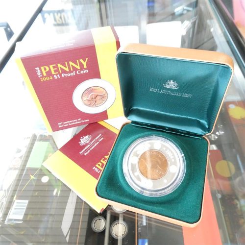 2004 Australia 40th Anniversary of the Last Penny Bi Metal Subscription $1 Proof Coin