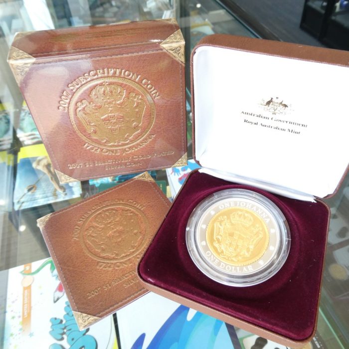P1070960-1 2007 Australia Subscription $1 Silver Gold Plated Proof Coin - 1732 One Johanna