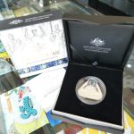 2018 Australia $5 Coloured Silver Proof Triangular Coin - Land Sea Air