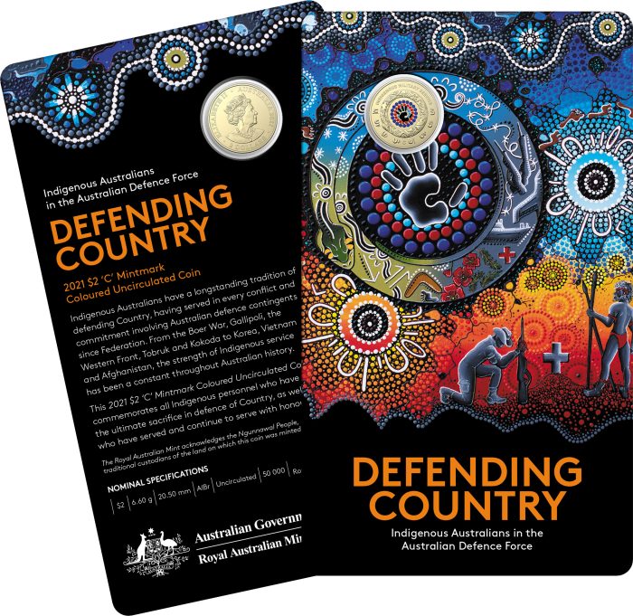 2021 Australia $2 'C' Mintmark Uncirculated Coin on Card - Indigenous Service