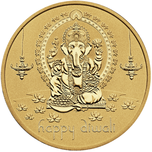 Perth Mint 2022 Happy Diwali 1oz Silver Gilded Medallion - Image 2