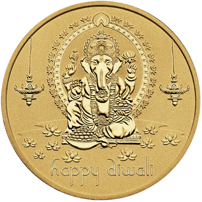 Perth Mint 2022 Happy Diwali 1oz Silver Gilded Medallion - Image 2