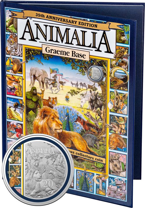 Australia 2021 35th Anniversary Animalia Book & 20c Coloured UNC Coin
