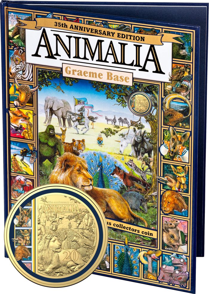2021_20c_Animalia-Coin-Book_Special-Edition_FRONT 2021 Animalia 35th Anniversary 20c Gold Plated Coloured Coin - Book Edition