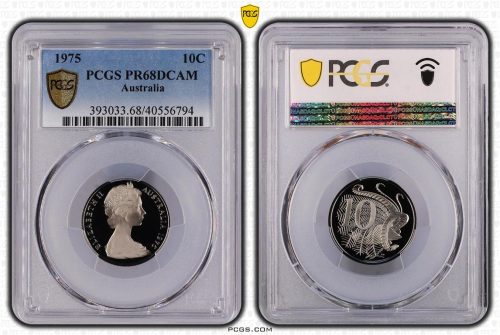 1975 Australia 10c Coin PCGS PR68DCAM #6794