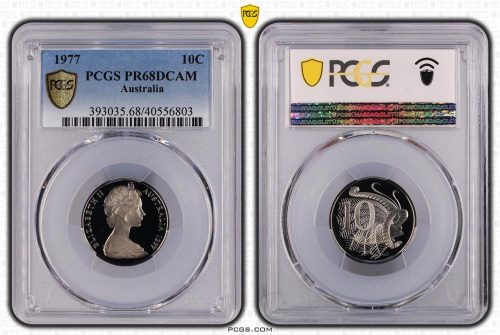 1977 Australia 10c Coin PCGS PR68DCAM #6803