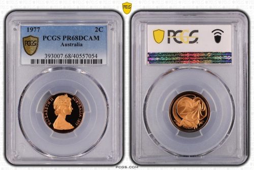 1977 Australia 2c Coin PCGS PR68DCAM #7054