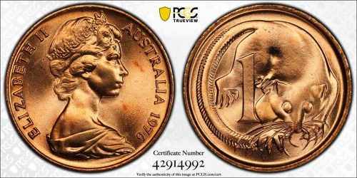 1976 Australia 1c Coin PCGS MS65RD Gem Unc #4992