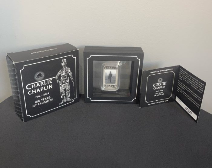 2014 Tuvalu Charlie Chaplin 1oz Silver Proof $1 Lenticular Coin #MP033