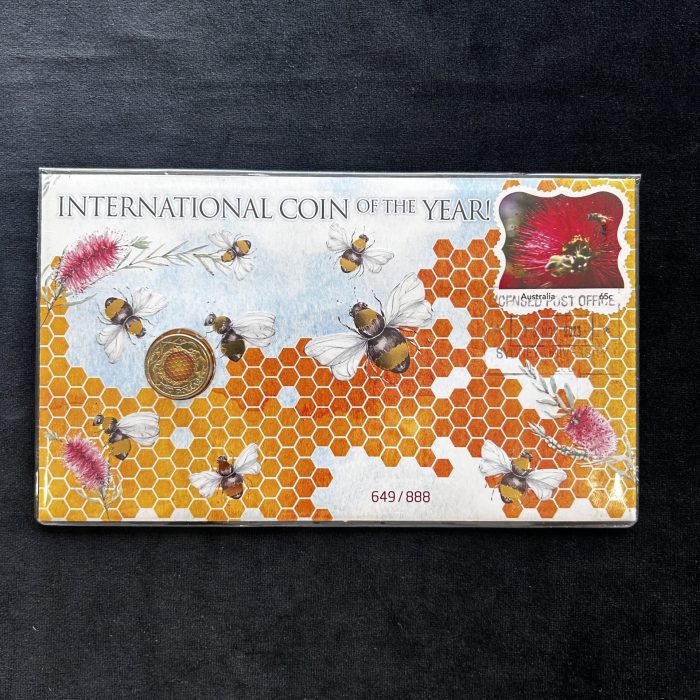 IMG_5127 2022 Australia $2 Honey Bee Gold-Embossed Limited PNC 888 Mintage by ACBC
