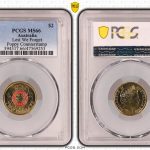 2015 Red Lest We Forget Counterstamp Red Poppy $2 PCGS MS66 #9253