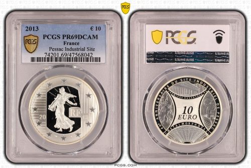 France 2013 Pessac Industrial Site €10 Euros Silver Proof Coin PCGS PR69DCAM #8042