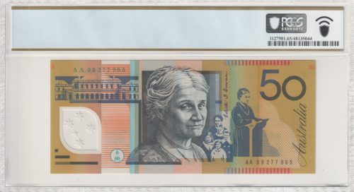 Australia First Prefix AA99 Macfarlane Evans $50 Banknote PCGS 65 PPQ #5044 - Image 2