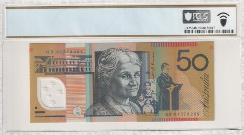 Australia Last Prefix GB04 Macfarlane Henry $50 Banknote PCGS 65 PPQ #5047 - Image 2