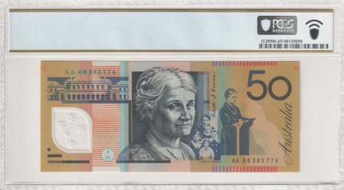 Australia First Prefix AA06 Macfarlane Henry $50 Banknote PCGS 65 PPQ #5050 - Image 2
