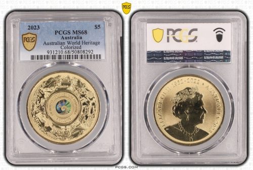 Australia 2023 Australian World Heritage $5 Coloured Coin PCGS MS68 #8292 - Image 2