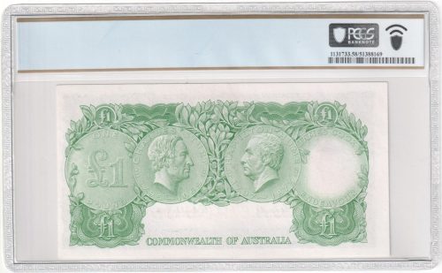 Australia 1961 Last Prefix HK65 £1 Pound Banknote PCGS CH AU 58 #8169 - Image 2