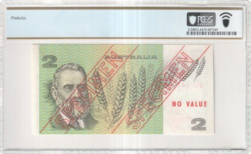 Australia 1974 Phillips Wheeler Type 3 $2 Specimen Note PCGS CH UNC 64 #7249 - Image 2
