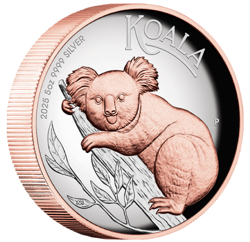 Australian Koala 2025 5oz Silver Proof High Relief Gilded Coin