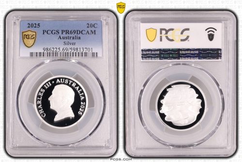 Australia 2025 HM KCIII 20c Silver Proof Coin PCGS PR69DCAM #3701