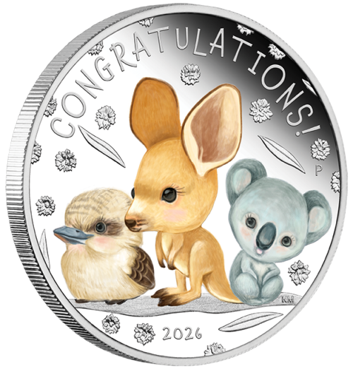 Australia 2026 P New Born Baby 1/2oz Silver Proof Coloured 50c Coin