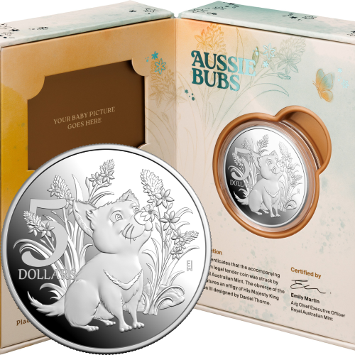 Aussie Bubs 2026 Australia 1oz Fine Silver $5 Proof Coin - Tassie Devil Joey