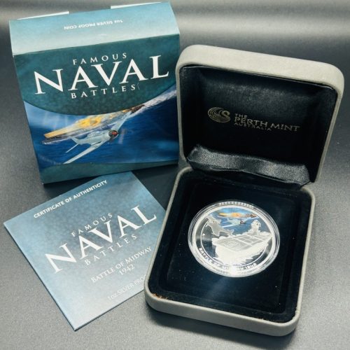 Cook Islands 2011 Famous Naval Battles Midway 1oz Silver Proof Coloured $1 Coin