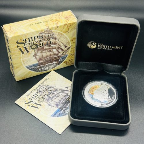 Tuvalu 2012 Ships That Changed the World Cutty Sark 1oz Silver Proof Coloured $1 Coin