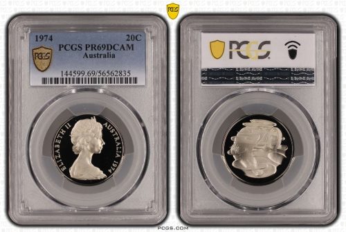 Australia 1974 Platypus 20c Proof Coin PCGS PR69DCAM #2835