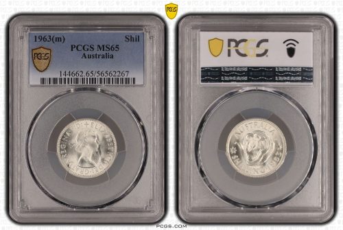 Australia 1963 m Shilling Silver Coin PCGS MS65 Gem Unc #2267