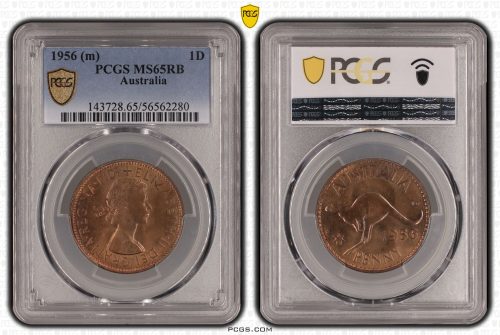 Australia 1956 m Penny Coin PCGS MS65RB Gem Unc #2280