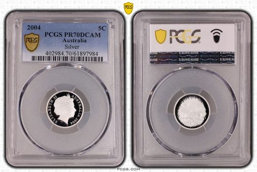 Australia 2004 5c Silver Proof Coin PCGS PR70DCAM Eq Top Pop #7984