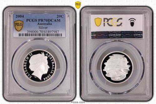Australia 2004 20c Silver Proof Coin PCGS PR70DCAM Eq Top Pop #7987