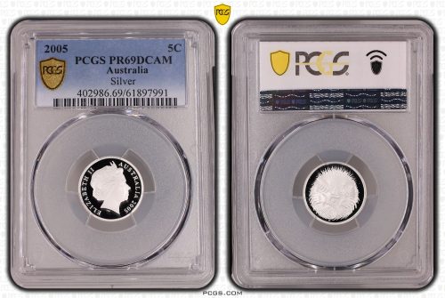 Australia 2005 5c Silver Proof Coin PCGS PR69DCAM #7991