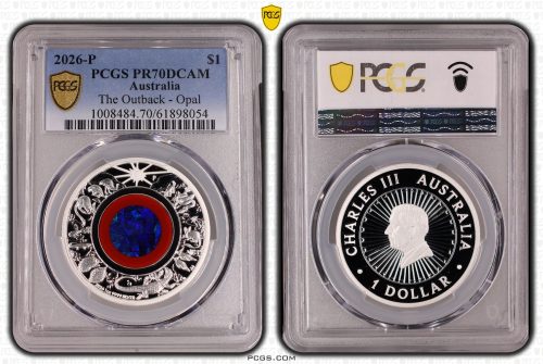 2026 P The Outback Opal $1 Silver Coin PCGS PR70DCAM Eq Top Pop #8054