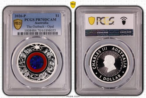 2026 P The Outback Opal $1 Silver Coin PCGS PR70DCAM Eq Top Pop #8055