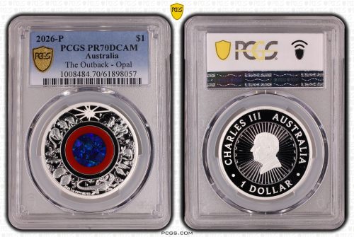 2026 P The Outback Opal $1 Silver Coin PCGS PR70DCAM Eq Top Pop #8057