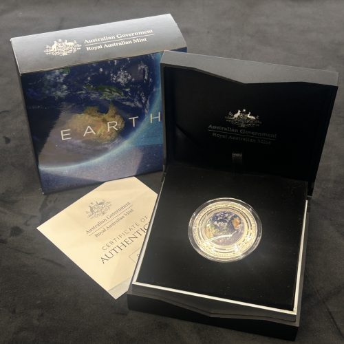 The Earth & Beyond EARTH 2018 Australia $5 Coloured Silver Proof Domed Coin