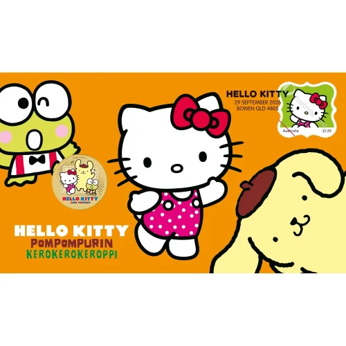 Hello Kitty, Cinnamoroll & Badtz‑Maru 2026 Tuvalu Stamp and Coin Cover PNC - Image 4