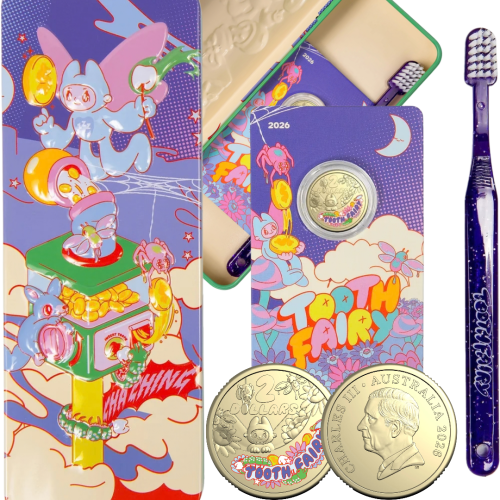 Australia 2026 RAM Tooth Fairy Kit $2 Coloured Coin on Card KCIII Effigy