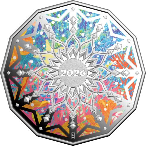 Australia 2026 Christmas Decoration 50c Silver Proof Coloured Coin in Bauble